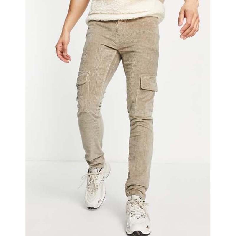 Asos Design Men’s Dark Beige Cargo Trouser ANF2362