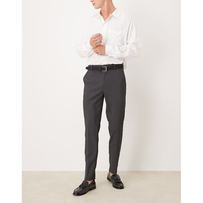 Asos Design Men’s  Dark Grey Slim Trousers ANF2392