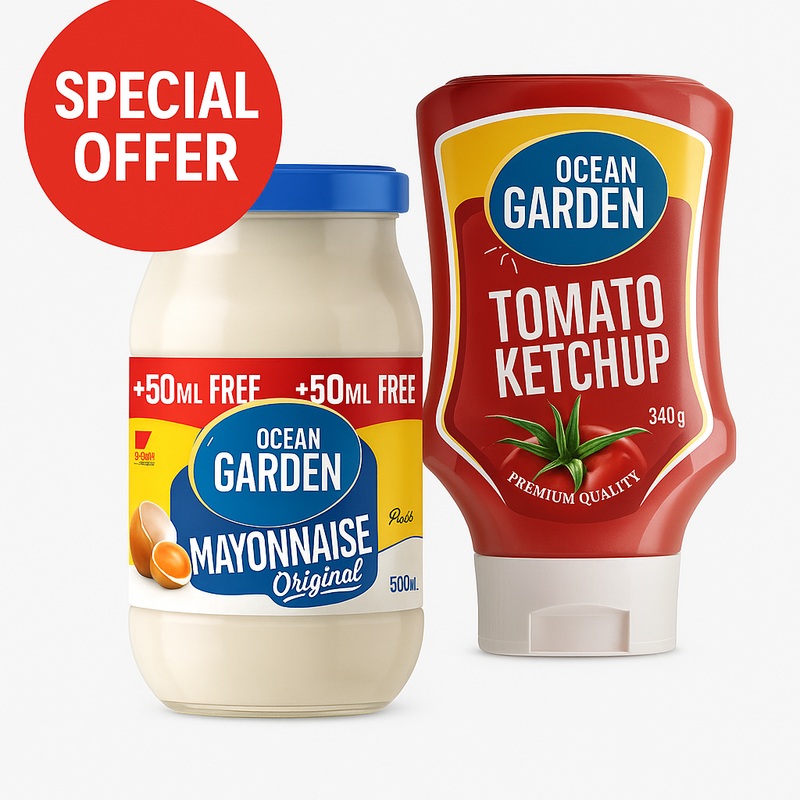 Ocean Garden Original Mayonnaise 500ml + Tomato Ketchup 340g (Special Offer) | Ocean Garden In Lebanon