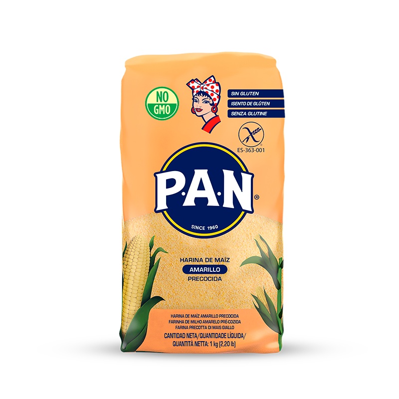Pan Precooked Yellow Corn Flour 1kg | Pan In Lebanon
