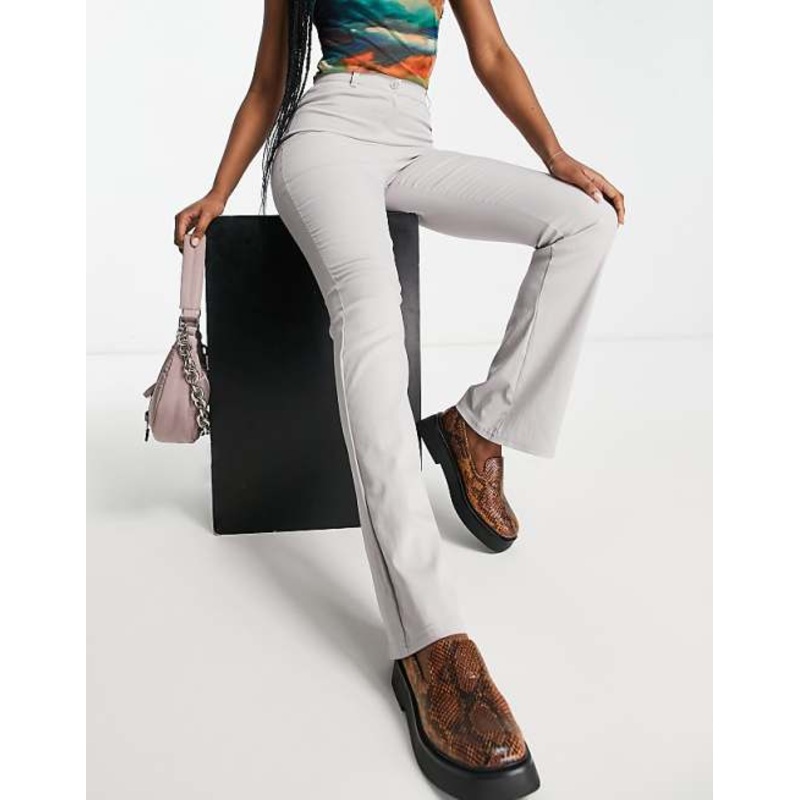 Topshop Women’s Grey High Waisted Pants ANF3212