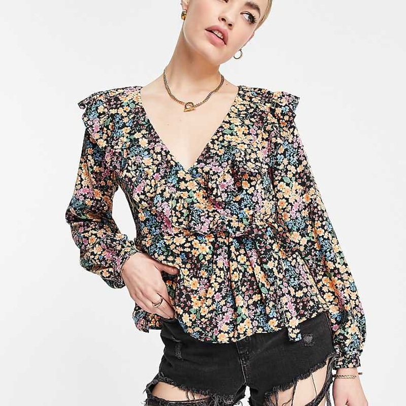 Topshop Women’s Multicolor Floral Top ANF2663