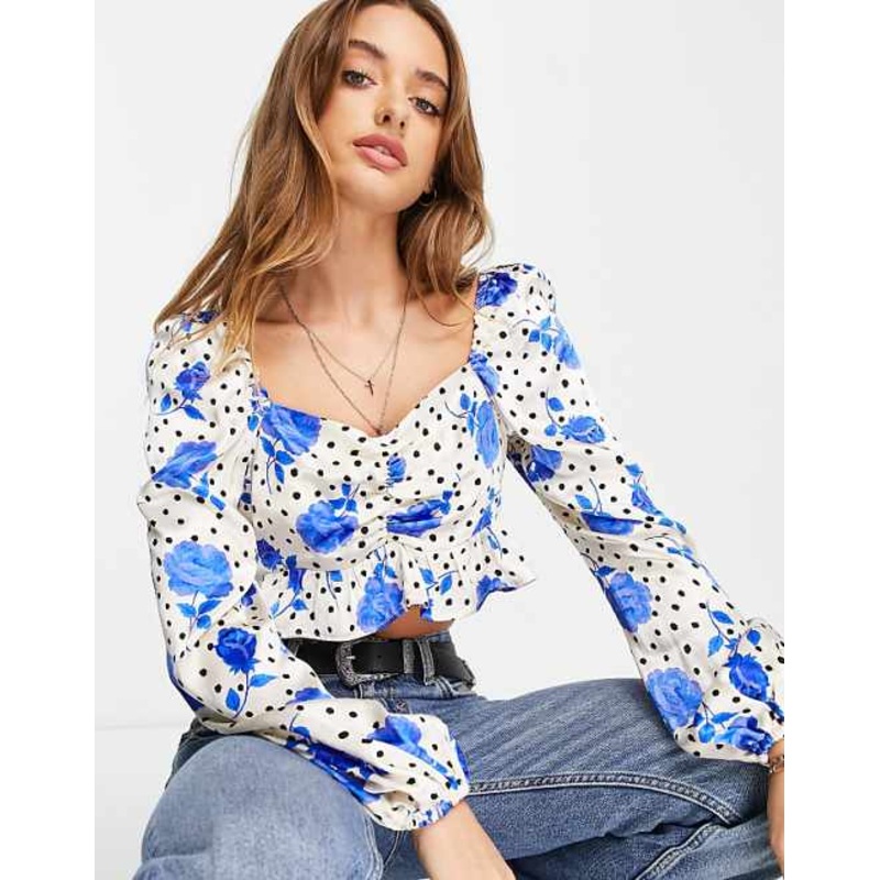 Topshop Women’s Multicolor Tie front Blouse ANF3471