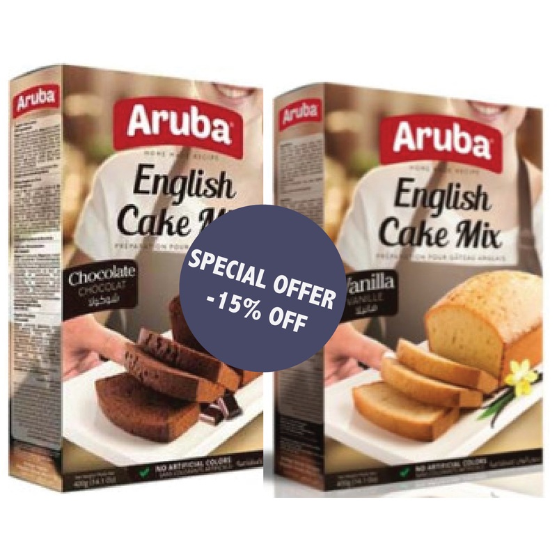 Aruba English Cake Mix Chocolate 400g + Vanilla 400g | Aruba In Lebanon