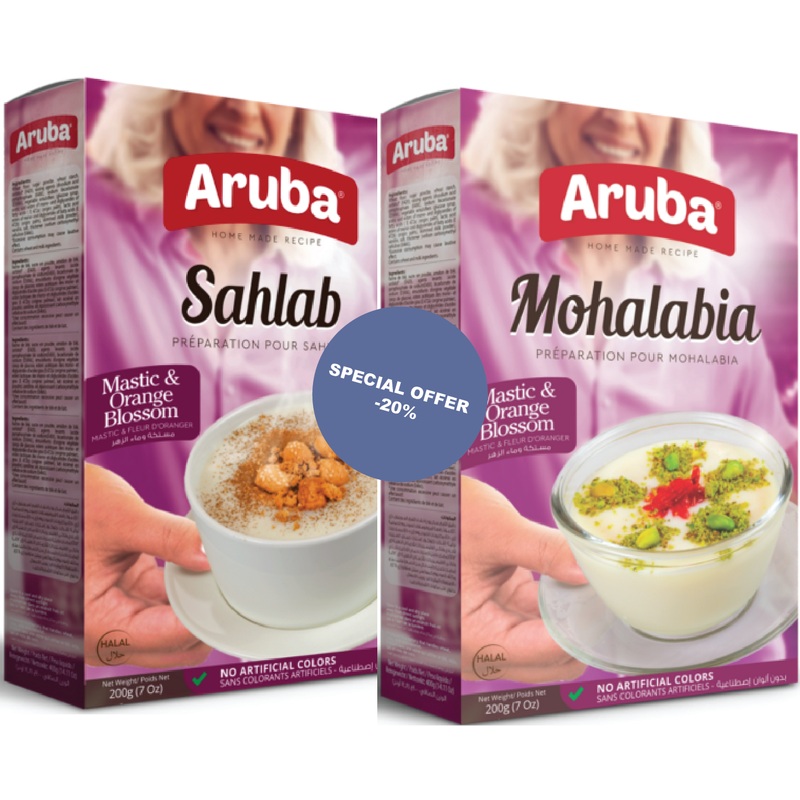 Aruba Sahlab 200g 1Pack + Mohalabia 200g 1 Pack| Aruba In Lebanon