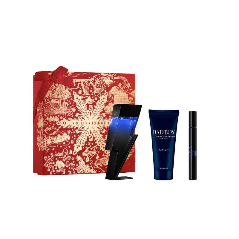 Carolina Herrera Bad Boy Cobalt Elixir Perfume Set For Men | Carolina Herrera Bad Boy In Lebanon