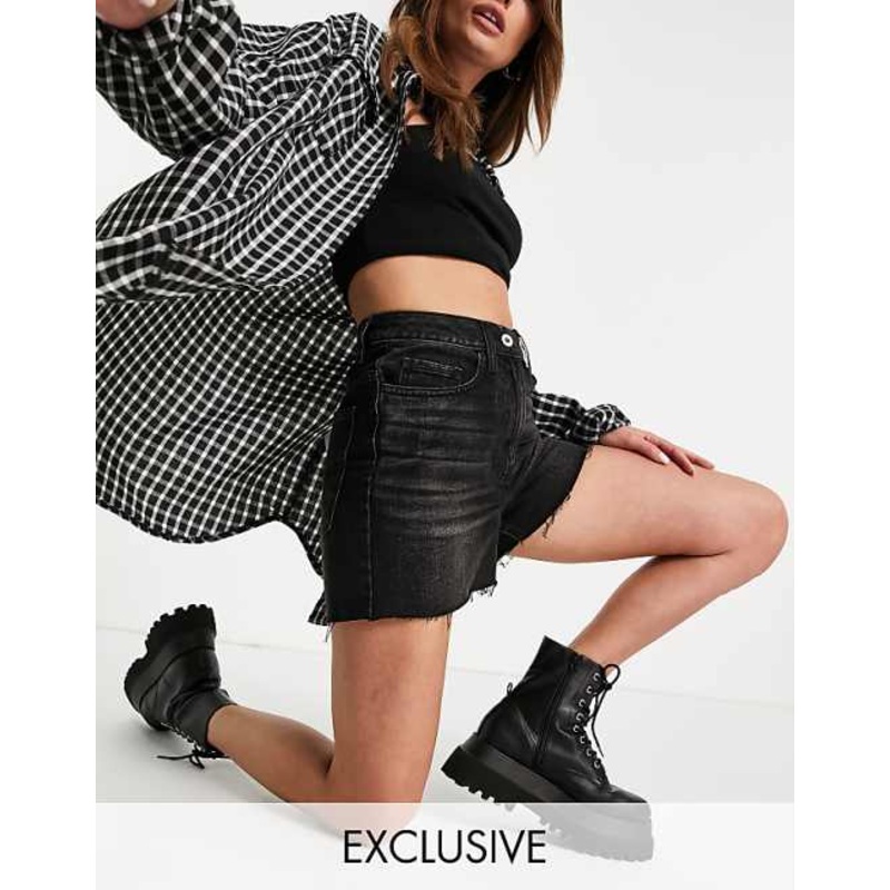 Collusion Women’s Black Mom Shorts ANF2306