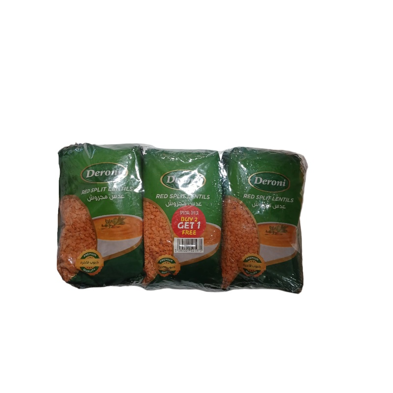 Deroni Red Split Lentils 3pcs x 900g | Deroni In Lebanon