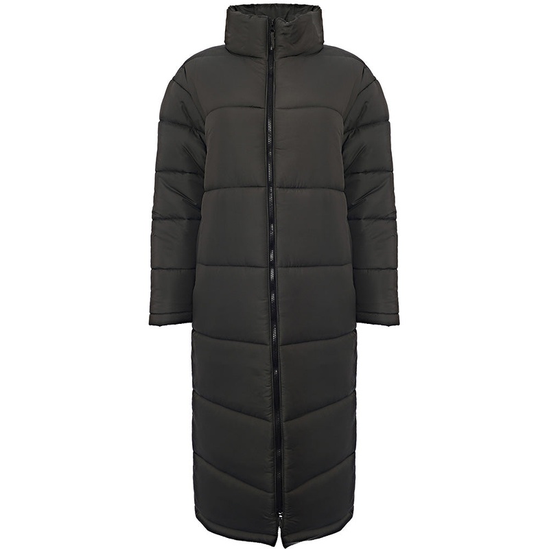 Another Influence Womens Dark Grey Puffer Long Jacket |Another Influence in Lebanon