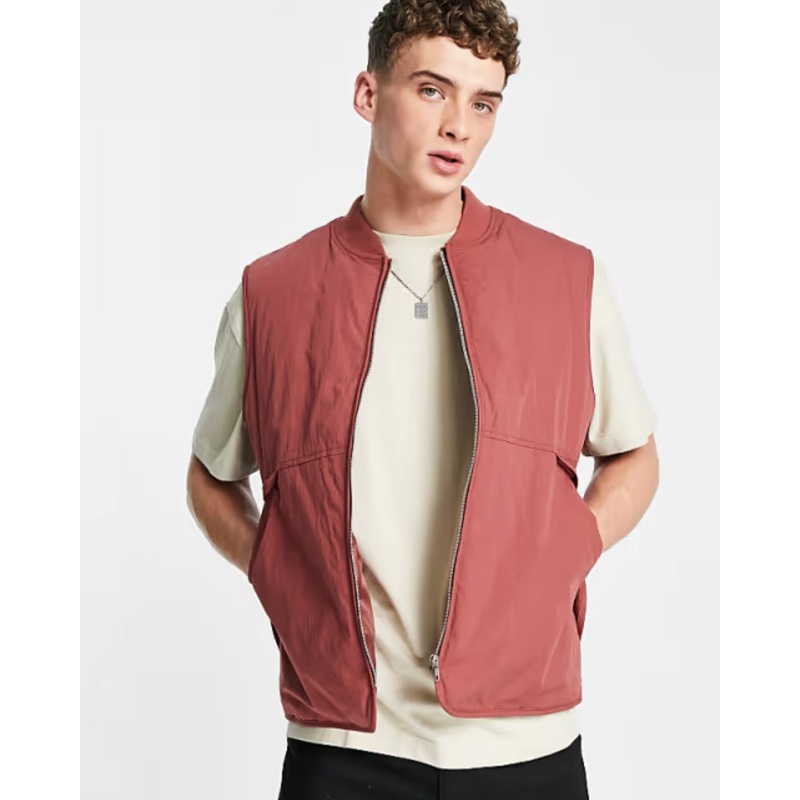 Asos Design Men’s Dusty Rose Zippered Vest |Asos Design in Lebanon