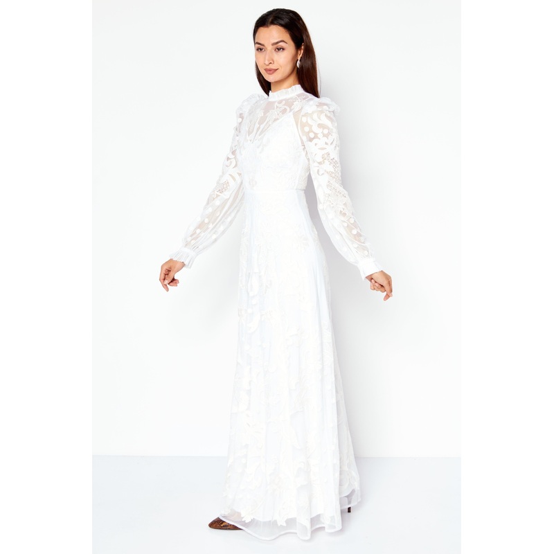 Asos Edition Women’s White Violent Placement Wedding Dress ANF2851