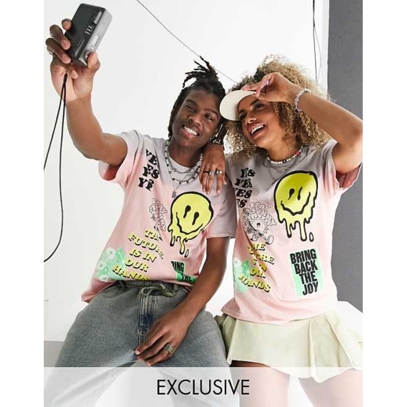 Collusion Unisex Pink Short-Sleeve T-shirt ANF3041