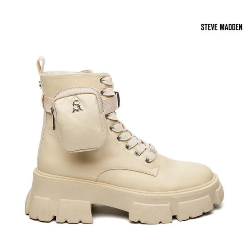Steve Madden Women’s Beige Tanker-P Fabric Ankle Boots |Steve Madden in Lebanon