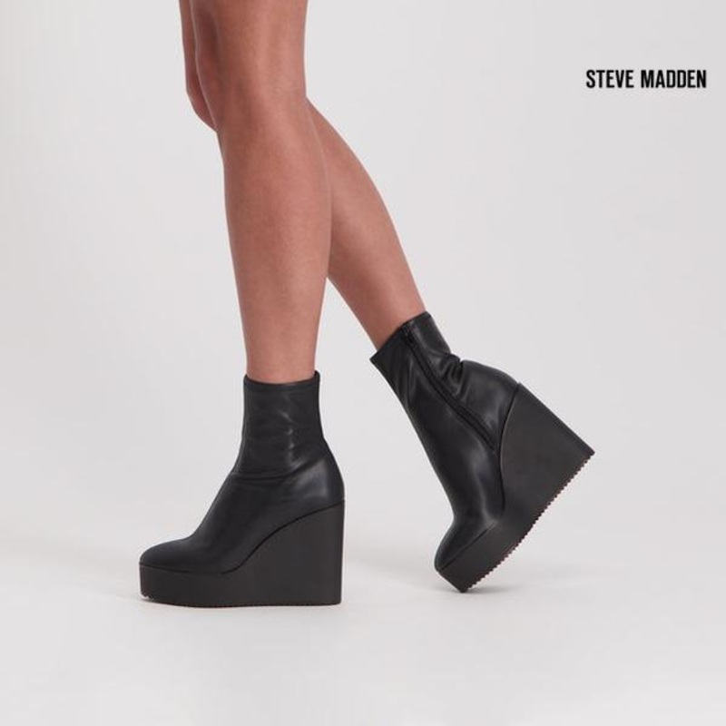 Steve Madden Women’s Black Jassy Synthetic Heeled Ankle Boots  |Steve Madden in Lebanon