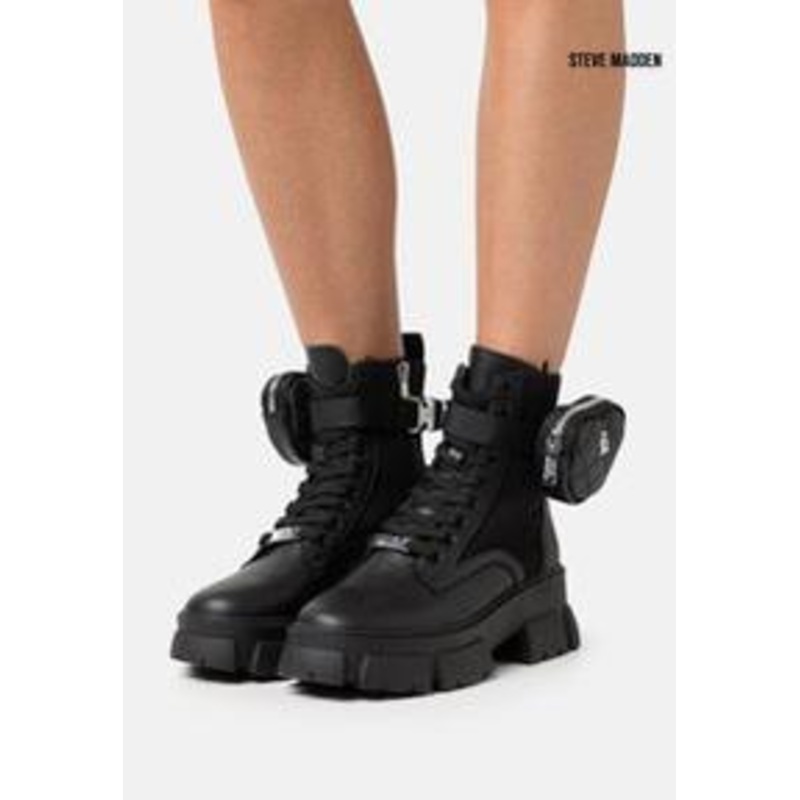 Steve Madden Women’s Black Tanker-H Leather Ankle Boots |Steve Madden in Lebanon