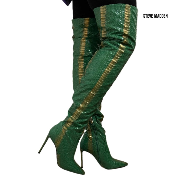 Steve Madden Women’s Green Vava-SN  Synthetic Knee Boots  |Steve Madden in Lebanon