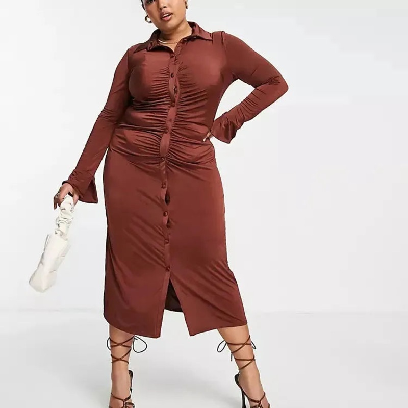 Asos Design Women’s Brown  Dress ANF809
