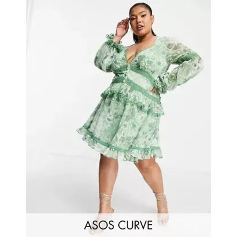 Asos Design Women’s Green  Dress ANF806