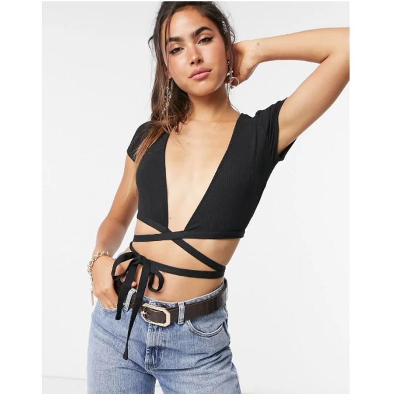 Pull & Bear Women’s Black Crop Top | Pull & Bear in Lebanon