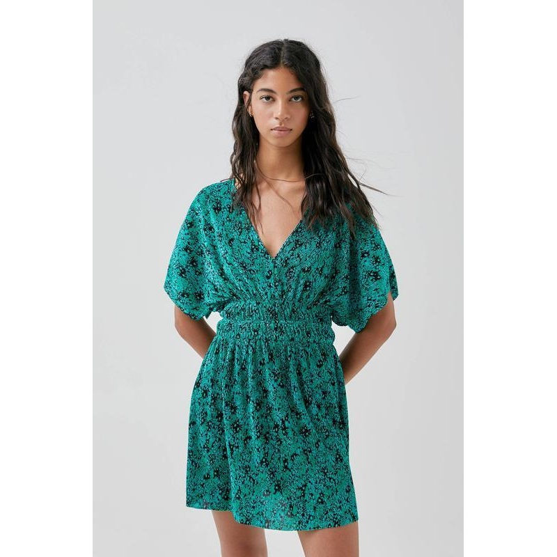 Pull&Bear Women’s Green Black Short-Sleeve Dress | Pull&Bear in Lebanon