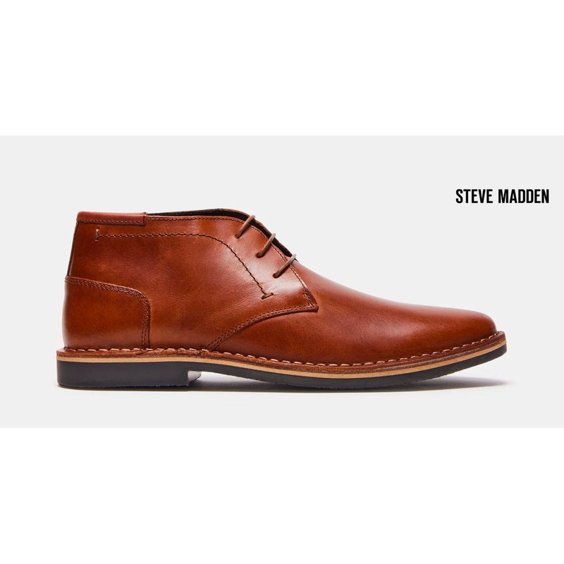 Steve Madden Harken Cognac Leather Men Boots