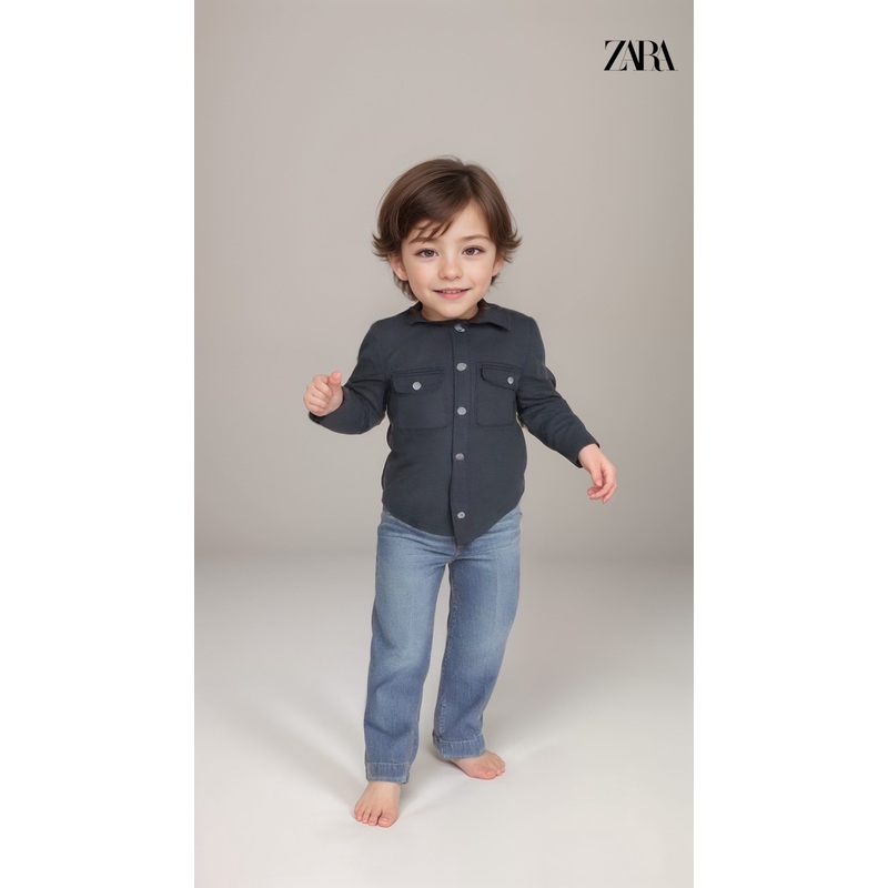 Zara Baby Boy’s Grey Long-Sleeve Blouse | Zara in Lebanon