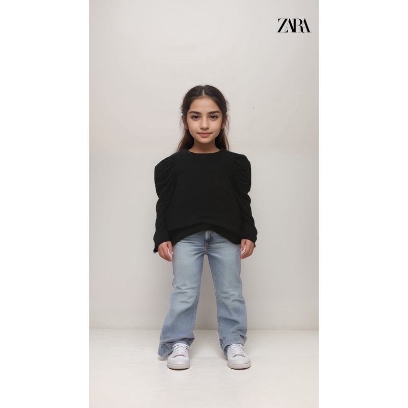 Zara Girl’s Black Long-Sleeve T-Shirt |Zara in Lebanon