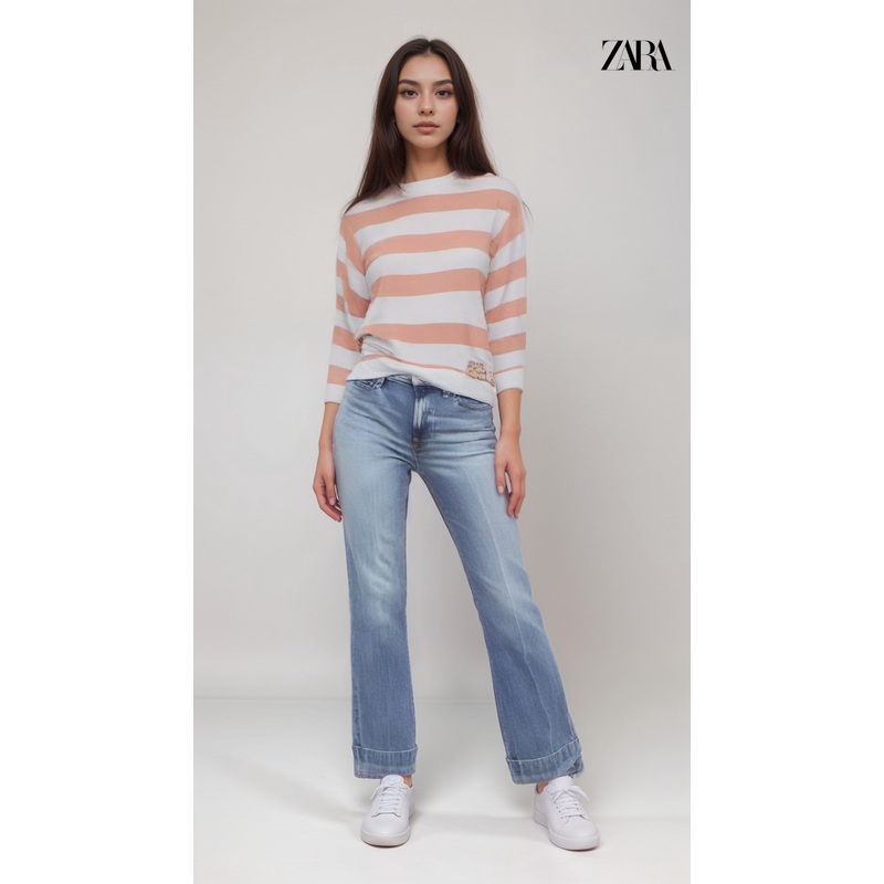 Zara Girl’s Pink/White Long-Sleeve Blouse | Zara In Lebanon