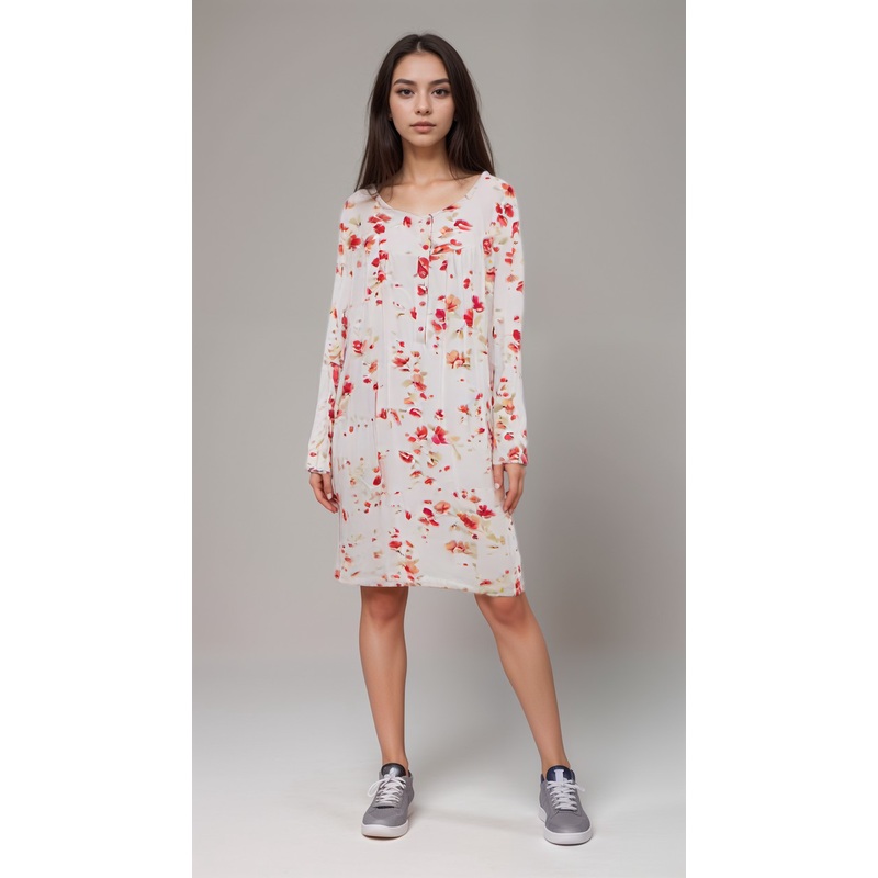 Cybele Women’s Pink Flowered Long-Sleeve Sleep Dress |Cybele in Lebanon