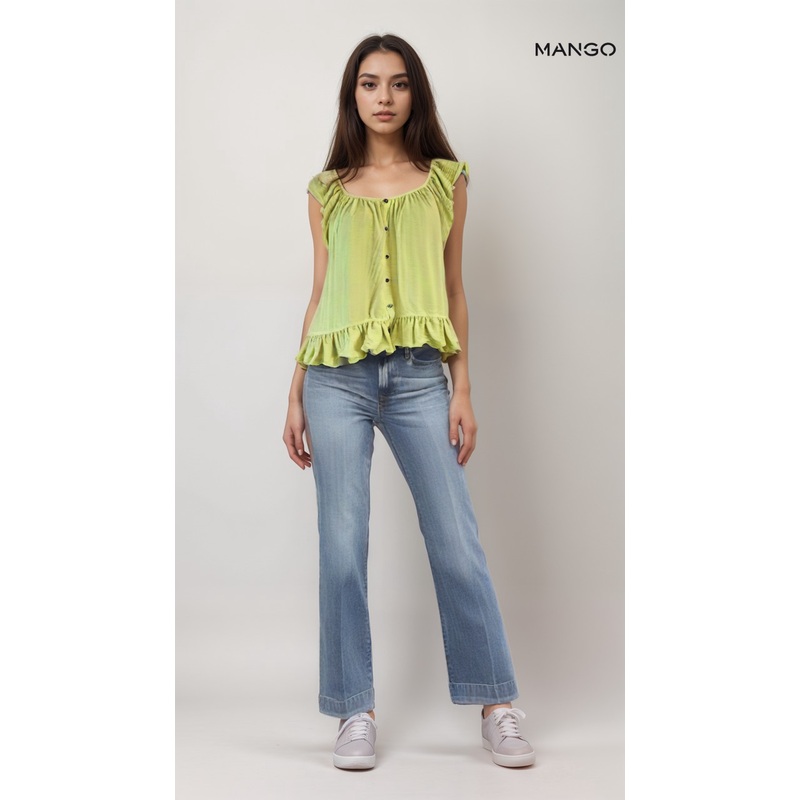 Mango Women’s Lime Green Short-Sleeve T-Shirt| Mango in Lebanon