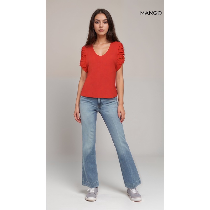 Mango Women’s Red Short-Sleeve T-Shirt| Mango in Lebanon