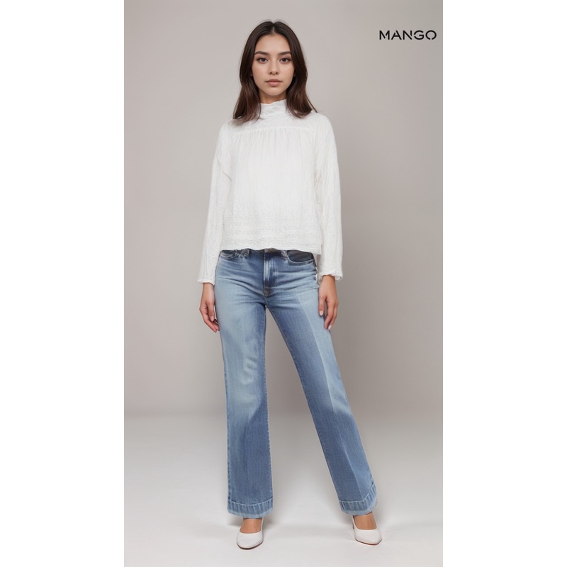 Mango Women’s White Long-Sleeve Shirt| Mango in Lebanon