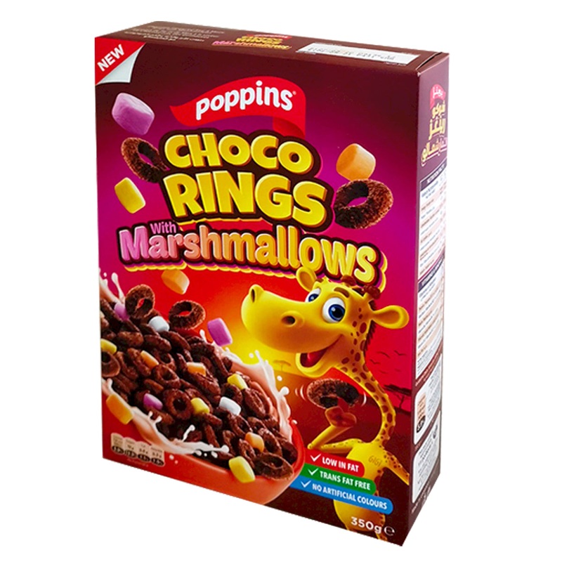 Poppins Choco Rings With Marshmallows 350g | Poppins In Lebanon