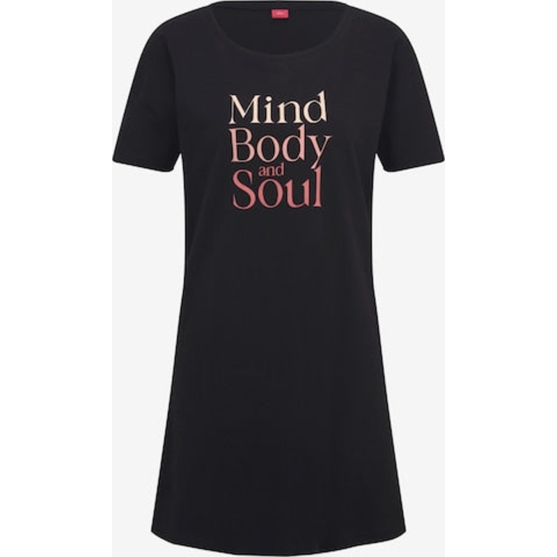 S.Oliver Women’s Black Short-Sleeve Sleep Dress |S.Oliver in Lebanon