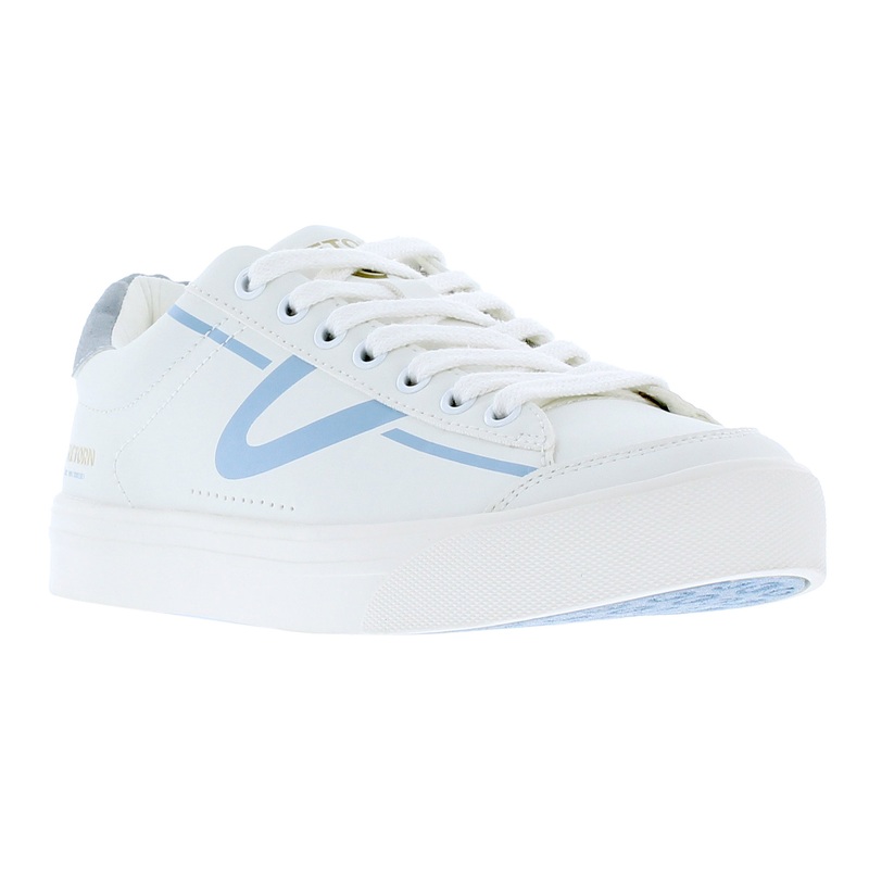 Brand New Tretorn Ladies’ Hopper Sneaker Memory Foam Insole Padded Collar (White/Blue)