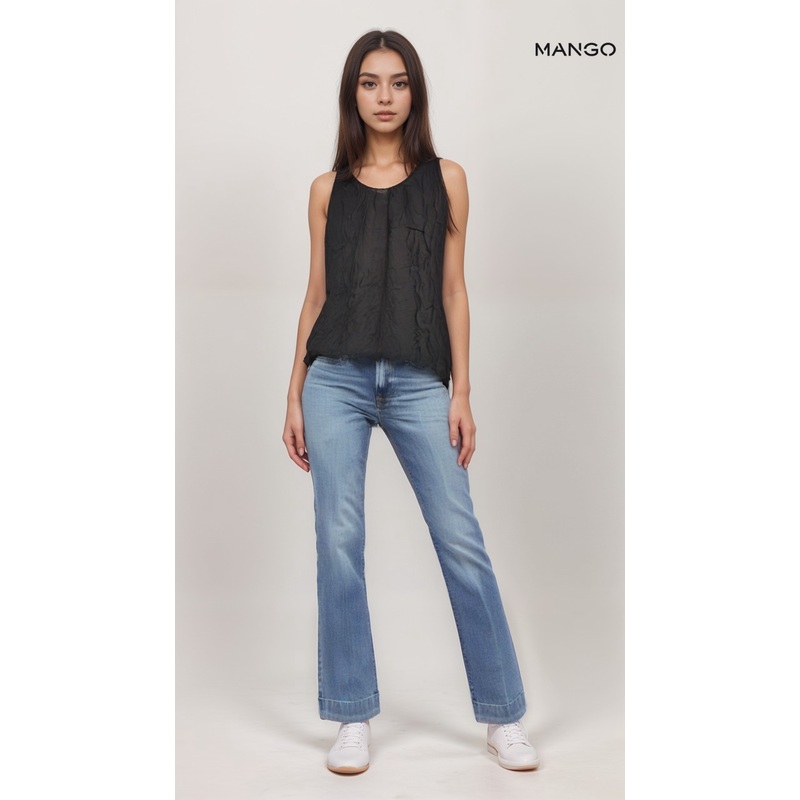 Mango Women’s Black  Sleeveless Blouse| Mango in Lebanon
