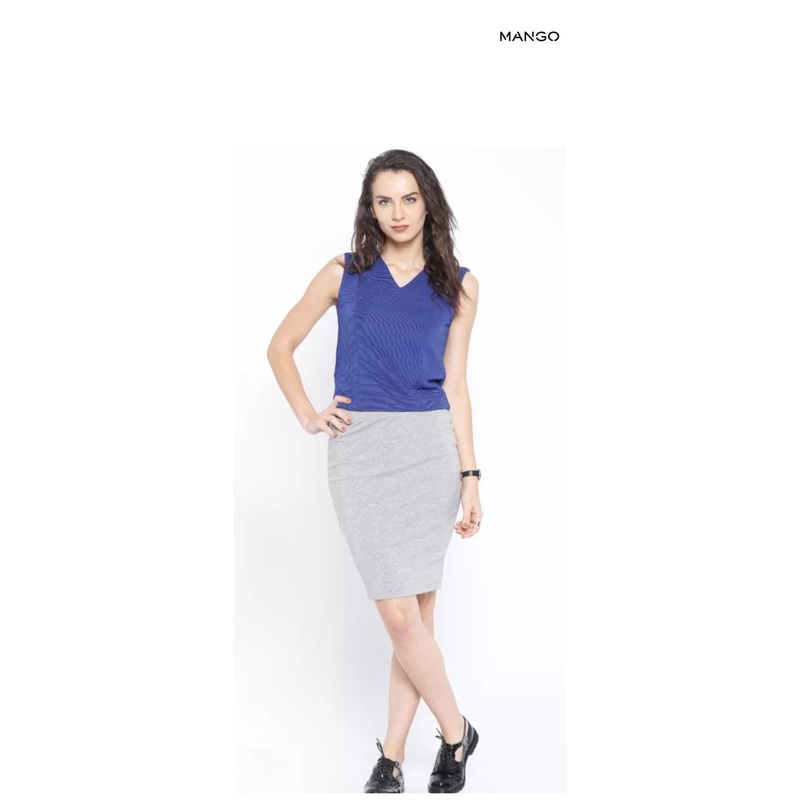Mango Women’s Navy Blue Sleeveless Top| Mango in Lebanon