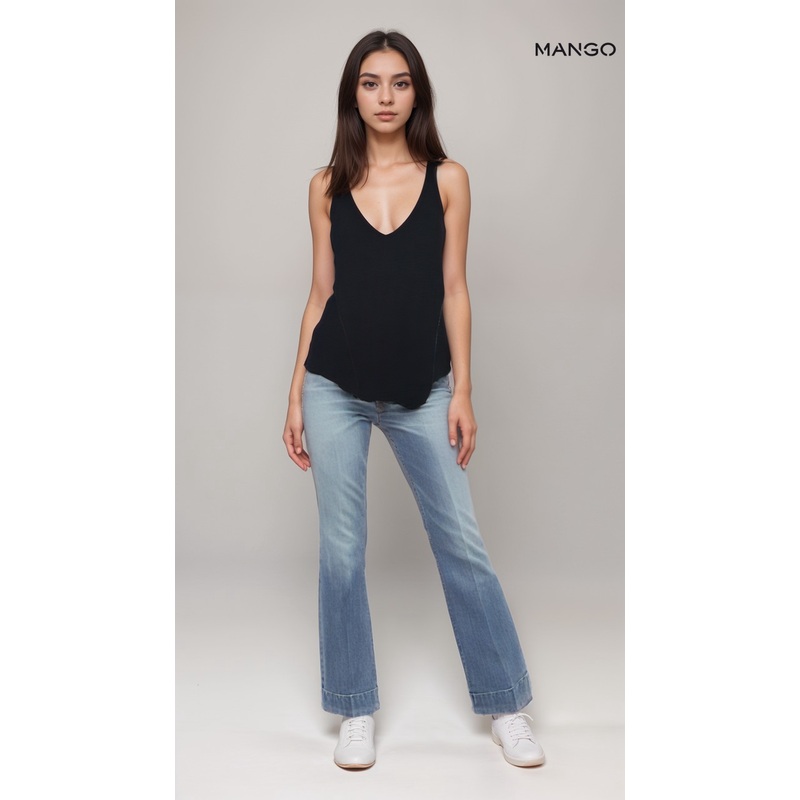 Mango Women’s Navy  Sleeveless Top| Mango in Lebanon