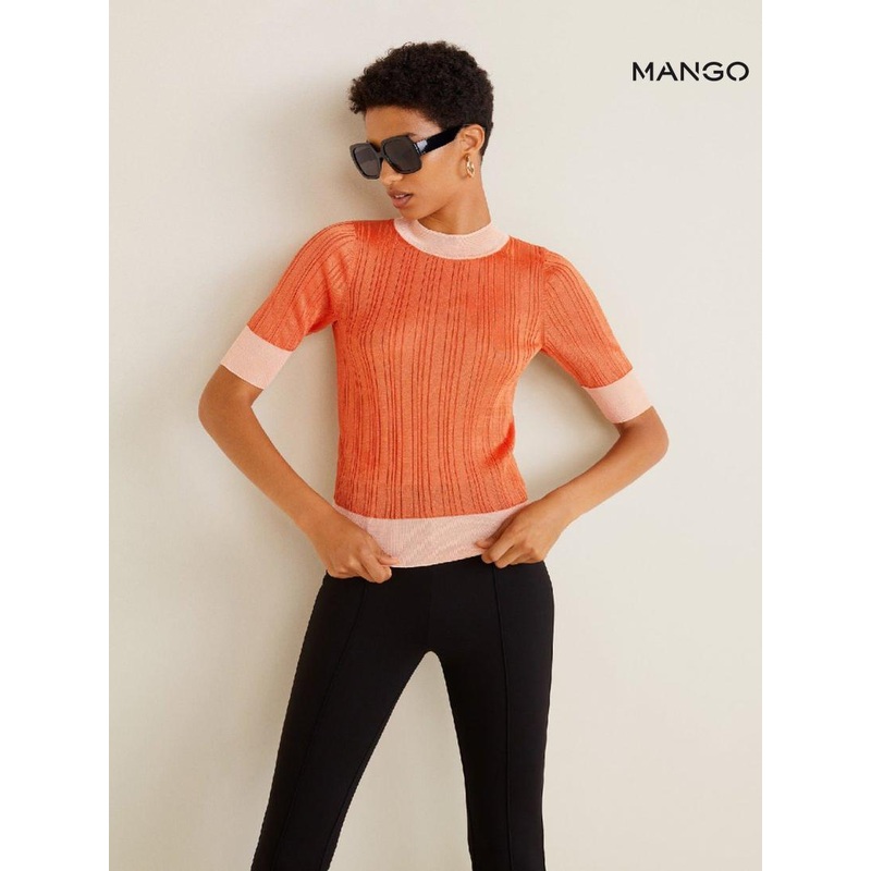 Mango Women’s Orange Long-Sleeve Blouse| Mango in Lebanon