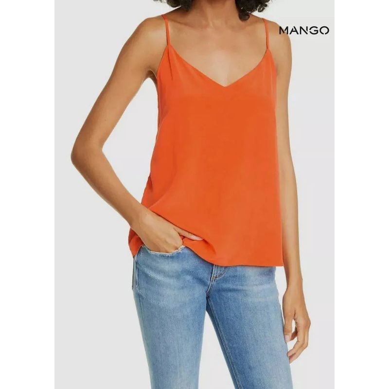 Mango Women’s Orange Sleeveless Top| Mango in Lebanon