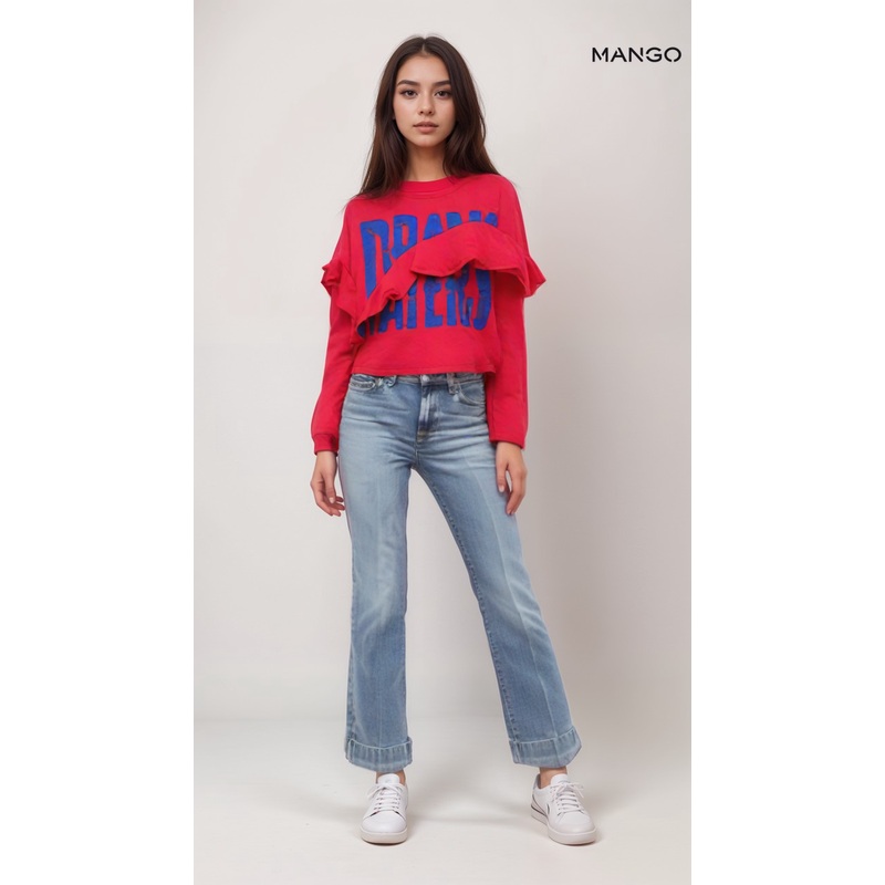 Mango Women’s Pink Long-Sleeve Sweatshirt| Mango in Lebanon