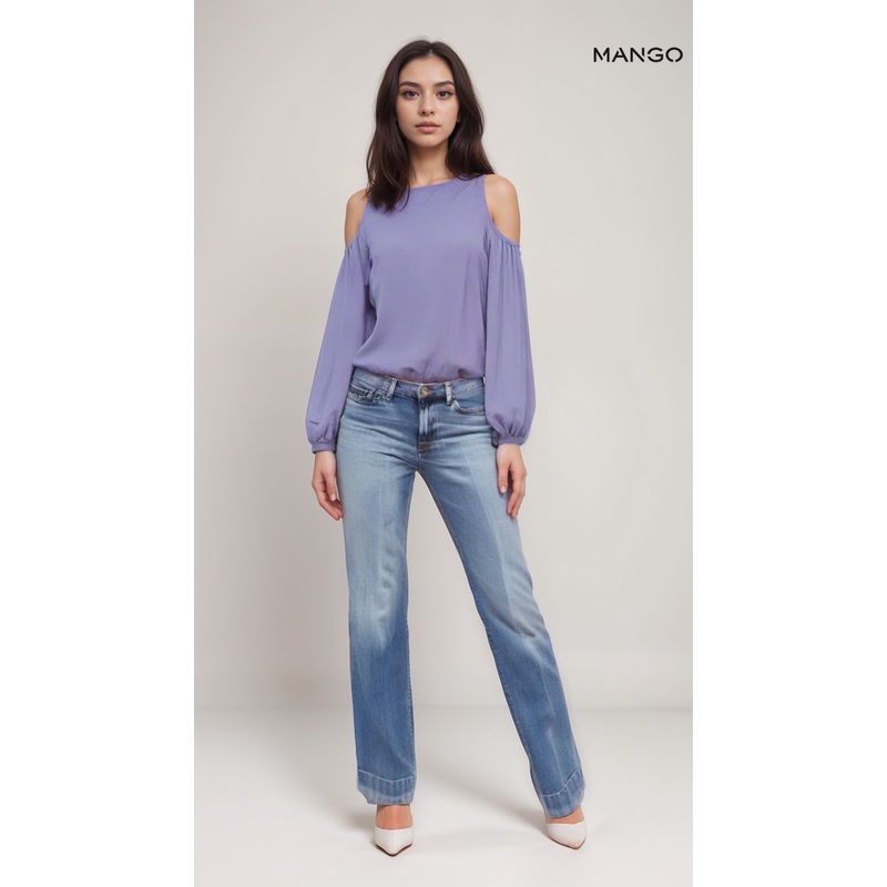 Mango Women’s Purple Long-Sleeve Blouse| Mango in Lebanon