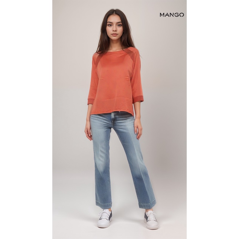 Mango Women’s Red Long-Sleeve Blouse| Mango in Lebanon