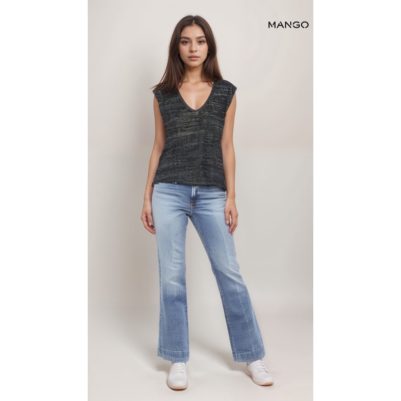 Mango Women’s Washed Grey Sleeveless Blouse| Mango in Lebanon