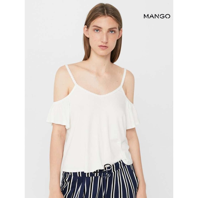 Mango Women’s White Off-Shoulder Top| Mango in Lebanon