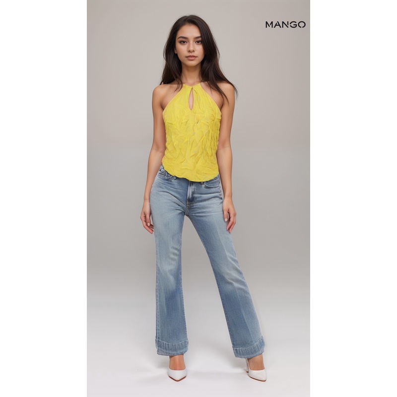 Mango Women’s Yellow Sleeveless Top| Mango in Lebanon