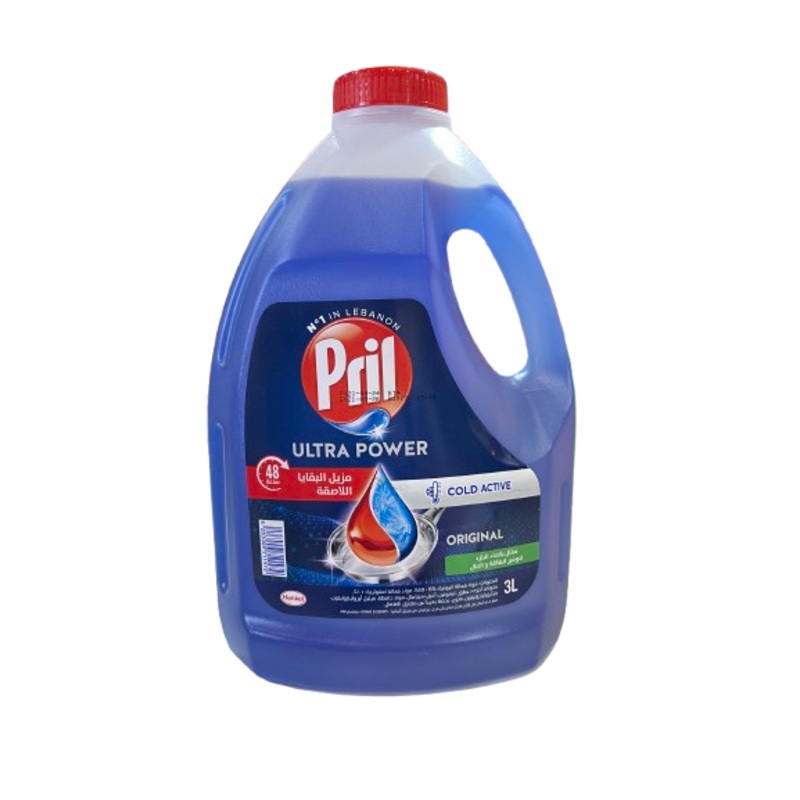Pril Hand Dish Washing Liquid Ultra Power Cold Active Original 3L | Pril In Lebanon
