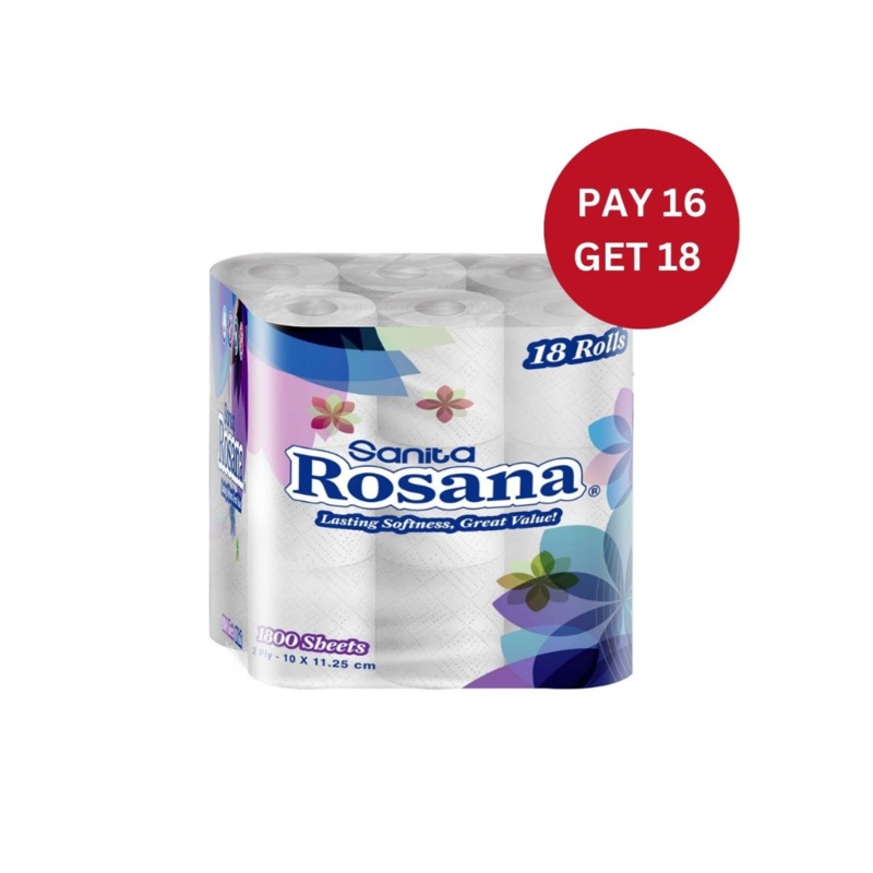 Sanita Rosana 2 Ply Toilet Paper Rolls 1800 Sheets 18 Rolls | Sanita In Lebanon