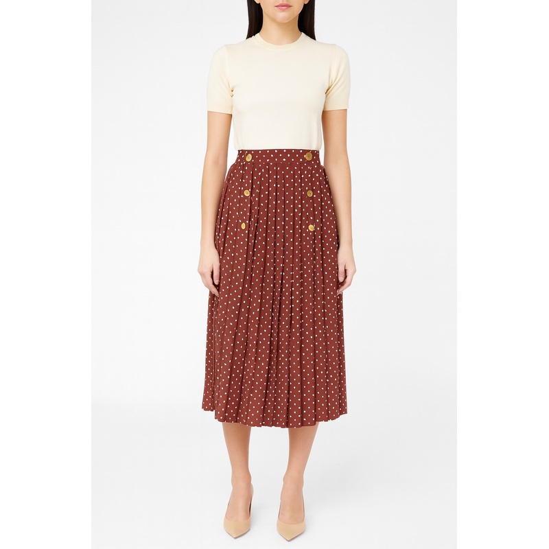 Zara Women’s Burgundy Dot Printed Skirt  | Zara in Lebanon