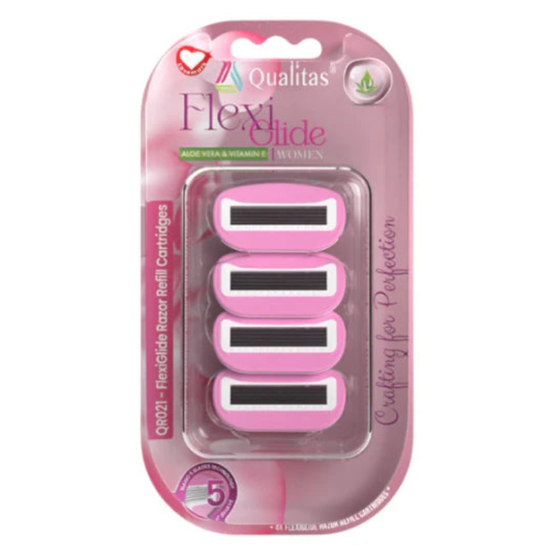 Flexi Glide Women’s Pink Aloe Vera & Vitamine E Blades Refill 4pcs (QR021) | Flexi Glide In Lebanon
